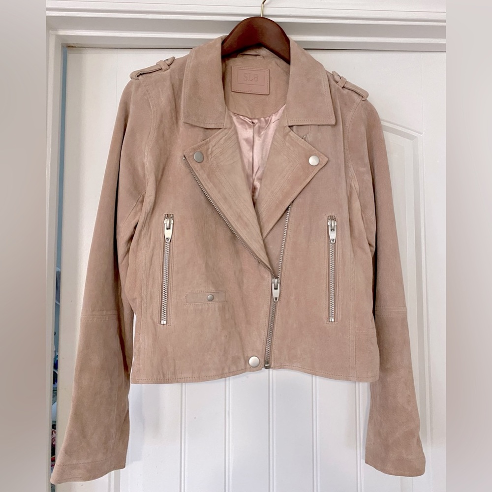 Blank NYC blush pink genuine Suede Jacket